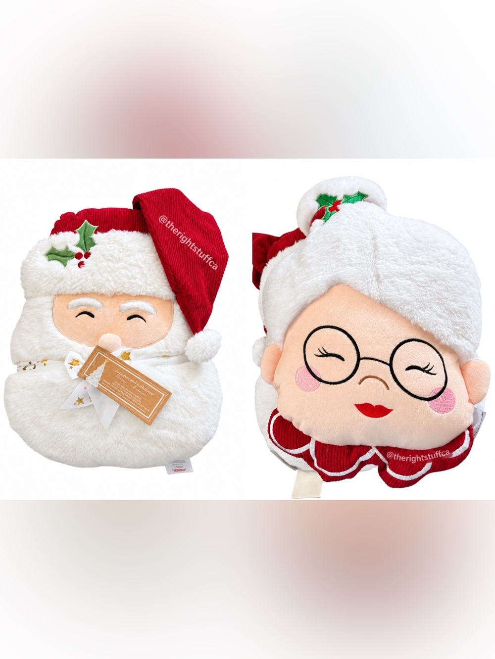 Cupcakes and Cashmere Santa & Mrs. Clause set of 2 pillows Christmas decor gift